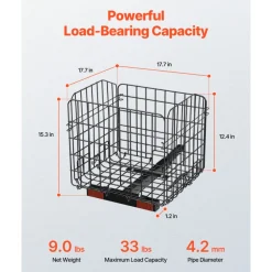 VEVOR Scooter Rear Basket, Folding Metal Wire Basket, Heavy Duty & Spacious Cargo Basket, Works with 1-inch Receiver, Compatible with Most Golden, Drive & Pride Mobility Scooter