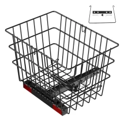 VEVOR Scooter Rear Basket, Heavy Duty Metal Wire Basket with Handle, Spacious Cargo Basket, Works with 1-inch Receiver, Compatible with Most Golden, Drive & Pride Mobility Scooter