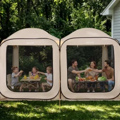 VEVOR Screen House Tent, 12 x 6 ft, 2 in 1 Pop Up Screen Tent, Portable Screened in Canopy with Carry Bag, Netting Sides, Ground Stakes, for Garden, Patio, Backyard, and Outdoor Activities, Beige