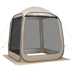 VEVOR Screen House Tent, 6 x 6 ft, 4-6 Person Pop Up Screen Tent, Portable Screened in Canopy with Carry Bag, Netting Sides, Ground Stakes, for Garden, Patio, Backyard, and Outdoor Activities, Beige