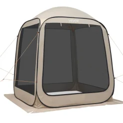 VEVOR Screen House Tent, 6 x 6 ft, 4-6 Person Pop Up Screen Tent, Portable Screened in Canopy with Carry Bag, Netting Sides, Ground Stakes, for Garden, Patio, Backyard, and Outdoor Activities, Beige