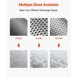 VEVOR Screen Mesh for Plastic Shredder, High-Quality Steel Durable Mesh, 0.315 in/8 mm High-Precision Aperture Screen, Compatible with Model 180 Plastic Grinder, Suitable for Small Particle Recycling