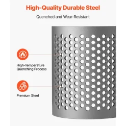 VEVOR Screen Mesh for Plastic Shredder, High-Quality Steel Durable Mesh, 0.315 in/8 mm High-Precision Aperture Screen, Compatible with Model 180 Plastic Grinder, Suitable for Small Particle Recycling