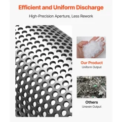 VEVOR Screen Mesh for Plastic Shredder, High-Quality Steel Durable Mesh, 0.39 in/10 mm High-Precision Aperture Screen, Compatible with Model 300 Plastic Grinder, Suitable for Medium Particle Recycling