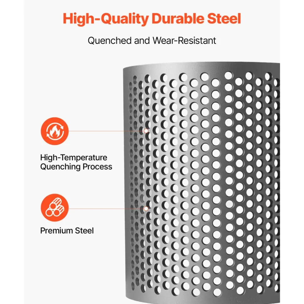 VEVOR Screen Mesh for Plastic Shredder, High-Quality Steel Durable Mesh, 0.39 in/10 mm High-Precision Aperture Screen, Compatible with Model 300 Plastic Grinder, Suitable for Medium Particle Recycling