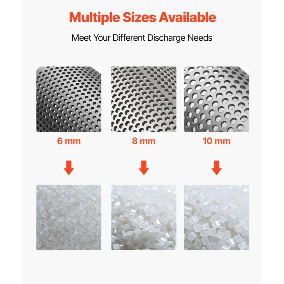 VEVOR Screen Mesh for Plastic Shredder, High-Quality Steel Durable Mesh, 0.236 in/6 mm High-Precision Aperture Screen, Compatible with Model 250 Plastic Grinder, Suitable for Micro Particle Recycling