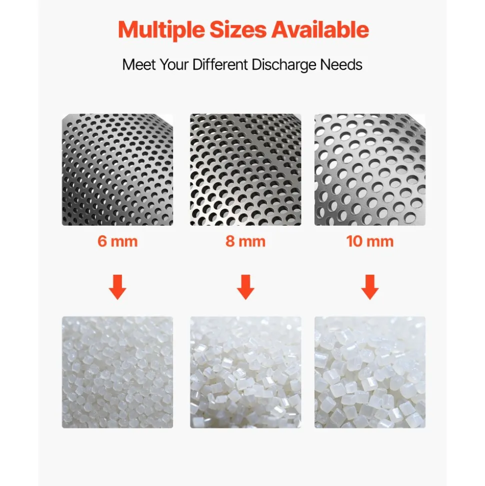 VEVOR Screen Mesh for Plastic Shredder, High-Quality Steel Durable Mesh, 0.315 in/8 mm High-Precision Aperture Screen, Compatible with Model 400 Plastic Grinder, Suitable for Small Particle Recycling