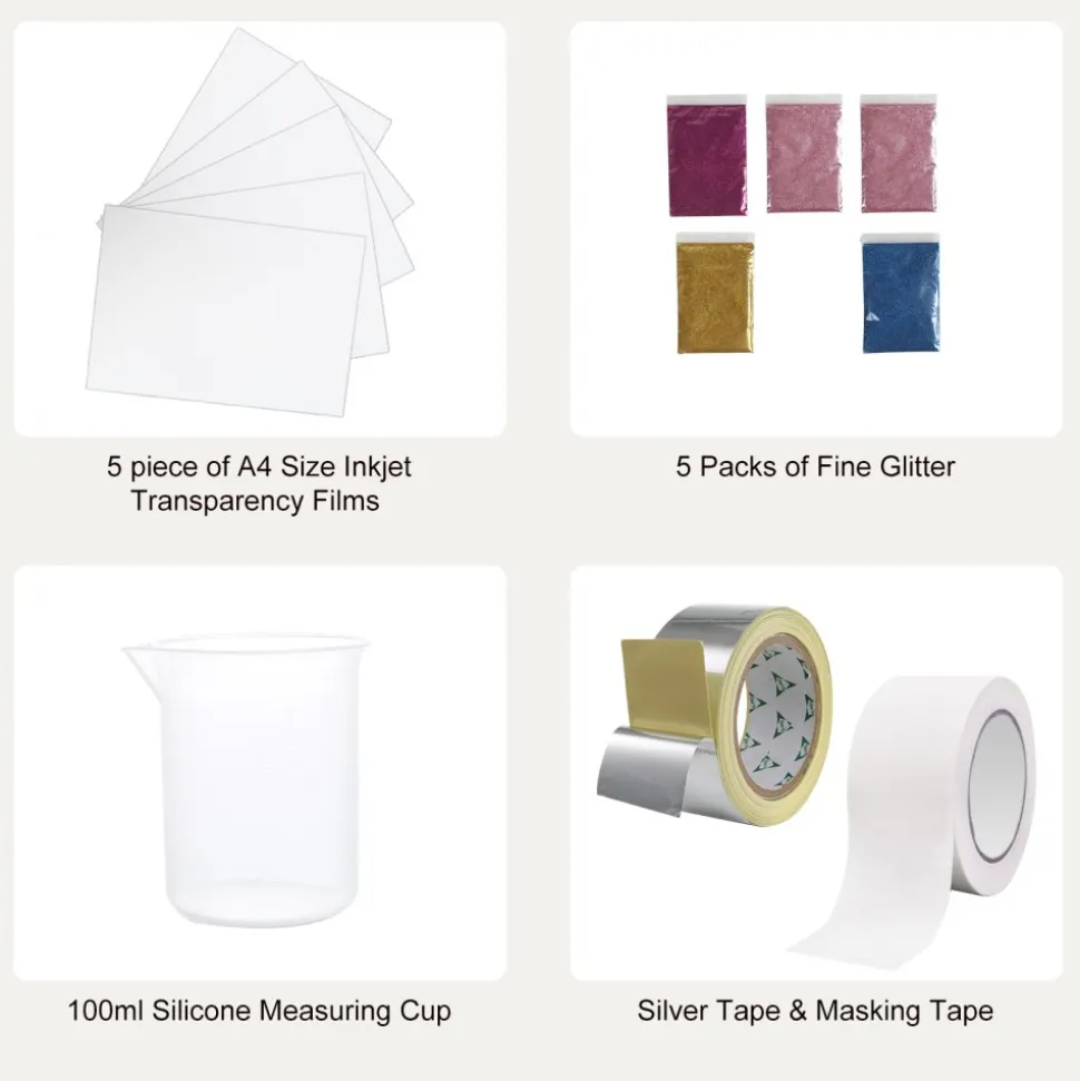 VEVOR Screen Printing Kit, 3 PCS Aluminum Silk Screen Printing Frames, 5 Glitters and Screen Printing Squeegees and Transparency Films, 6x10/8x12/10x14inch 110 Count Mesh, for DIY T-shirts Printing