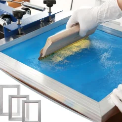 VEVOR Screen Printing Kit, 3 PCS Aluminum Silk Screen Printing Frames, 5 Glitters and Screen Printing Squeegees and Transparency Films, 6x10/8x12/10x14inch 110 Count Mesh, for DIY T-shirts Printing