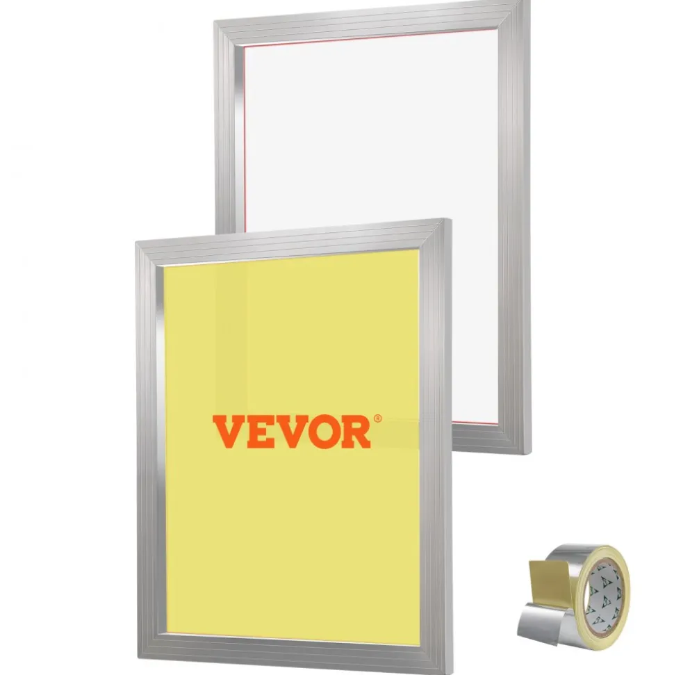VEVOR Screen Printing Kit, 2 Pieces Aluminum Silk Screen Printing Frames, 20x24inch Silk Screen Printing Frame with 230 Count Mesh, High Tension Nylon Mesh and Sealing Tape for T-shirts DIY Printing