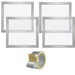 VEVOR Screen Printing Kit, 4 Pieces Aluminum Silk Screen Printing Frames, 20x20inch Silk Screen Printing Frame with 110 Count Mesh, High Tension Nylon Mesh and Sealing Tape for T-shirts DIY Printing