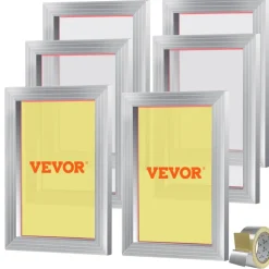 VEVOR Screen Printing Kit, 2 Pieces Aluminum Silk Screen Printing Frames 8x10/10x14in 110 Count Mesh, 2 Tapes and Screen Printing Squeegees and Transparency Films for T-shirts DIY Printing