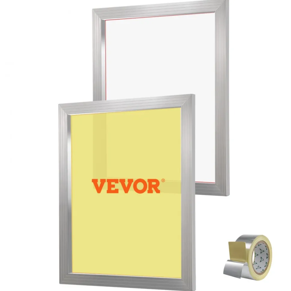 VEVOR Screen Printing Kit, 2 Pieces Aluminum Silk Screen Printing Frames, 20x24inch Silk Screen Printing Frame with 160 Count Mesh, High Tension Nylon Mesh and Sealing Tape for T-shirts DIY Printing