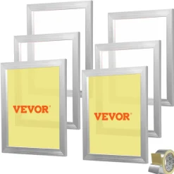 VEVOR Screen Printing Kit, 6 Pieces Aluminum Silk Screen Printing Frames, 16x20inch Silk Screen Printing Frame with 110 Count Mesh, High Tension Nylon Mesh and Sealing Tape for T-shirts DIY Printing