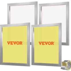 VEVOR Screen Printing Kit, 4 Pieces Aluminum Silk Screen Printing Frames, 20x24inch Silk Screen Printing Frame with 355 Count Mesh, High Tension Nylon Mesh and Sealing Tape for T-shirts DIY Printing