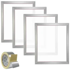 VEVOR Screen Printing Kit, 4 Pieces Aluminum Silk Screen Printing Frames, 20x24inch Silk Screen Printing Frame with 355 Count Mesh, High Tension Nylon Mesh and Sealing Tape for T-shirts DIY Printing