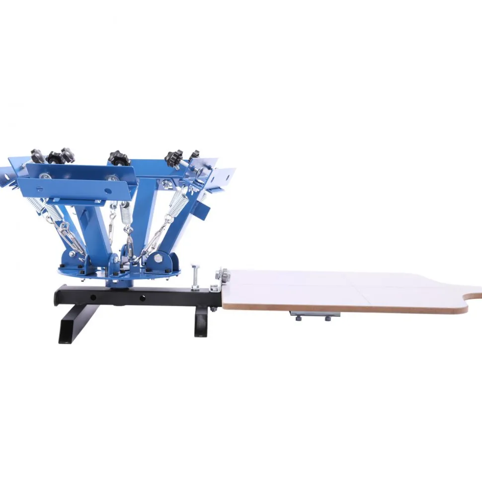 VEVOR Screen Printing Machine 4 Color 1 Station Silk Screen Printing Press, 21.3 x 17.7 in, 360° Rotatable, Accurate Positioning, Powder-Coated Carbon Steel, for T-shirt DIY, Home and Commercial
