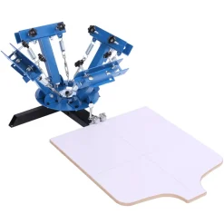 VEVOR Screen Printing Machine 4 Color 1 Station Silk Screen Printing Press, 21.3 x 17.7 in, 360° Rotatable, Accurate Positioning, Powder-Coated Carbon Steel, for T-shirt DIY, Home and Commercial