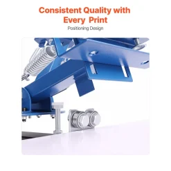 VEVOR Screen Printing Machine 4 Color 1 Station Silk Screen Printing Press, 21.3 x 17.7 in, 360° Rotatable, Accurate Positioning, Powder-Coated Carbon Steel, for T-shirt DIY, Home and Commercial