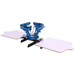 VEVOR Screen Printing Machine 4 Color 2 Station Silk Screen Printing Press, 21.3 x 17.7 in, 360° Rotatable, Accurate Positioning, Powder-Coated Carbon Steel, for T-shirt DIY, Home and Commercial
