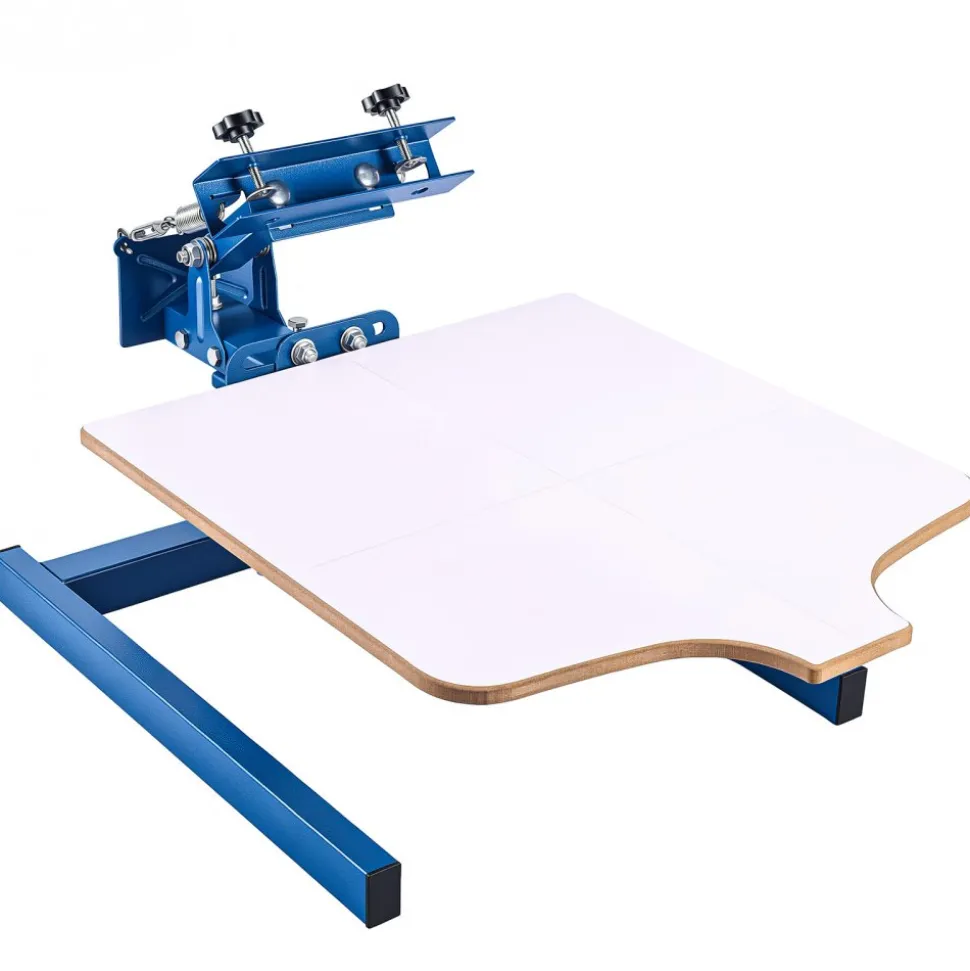 VEVOR Screen Printing Machine 1 Color 1 Station Silk Screen Printing Press, 21.3 x 17.7 in Platen, Adjustable Tension, Powder-Coated Carbon Steel, for T-shirt Clothing DIY, Home and Commercial Use