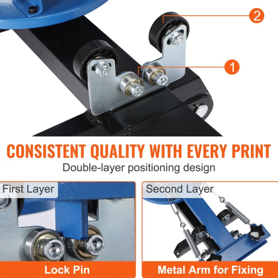 VEVOR Screen Printing Machine, 4 Color 2 Station, 360° Rotable Silk Screen Printing Press, 21.2 x 17.7in / 54 x 45cm Screen Printing Press, Dual-layer Positioning Pallet for DIY T-shirt Printing