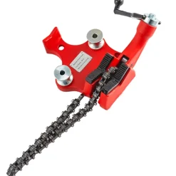 VEVOR Screw Bench Chain Vise 1/8 to 5-Inch Pipe Capacity, Heavy Duty Bench Chain Pipe Vise with Crank Handle, Neoprene-Coated Jaw, Cast Iron Material Ideal for a Variety of Pipes