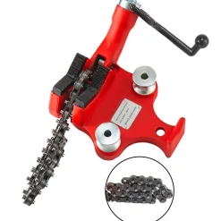 VEVOR Screw Bench Chain Vise 1/8 to 5-Inch Pipe Capacity, Heavy Duty Bench Chain Pipe Vise with Crank Handle, Neoprene-Coated Jaw, Cast Iron Material Ideal for a Variety of Pipes