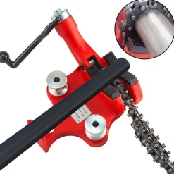 VEVOR Screw Bench Chain Vise 1/8 to 5-Inch Pipe Capacity, Heavy Duty Bench Chain Pipe Vise with Crank Handle, Neoprene-Coated Jaw, Cast Iron Material Ideal for a Variety of Pipes