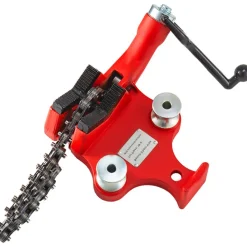 VEVOR Screw Bench Chain Vise 1/8 to 5-Inch Pipe Capacity, Heavy Duty Bench Chain Pipe Vise with Crank Handle, Neoprene-Coated Jaw, Cast Iron Material Ideal for a Variety of Pipes