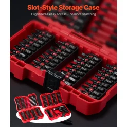 VEVOR Screwdriver Bit Set, 101-Piece, Magnetic Phillips, Pozidriv, Slotted, Square, Torx, Hex Bits, Hex Nut Sockets, Extension Rod with Storage Case, High-Strength S2 Alloy Steel, Blackened Finish
