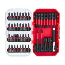 VEVOR Screwdriver Bit Set, 45-Piece, Magnetic Phillips, Slotted, Square, Torx Bit, Hex Nut Sockets, Extension Rod with Transparent Storage Case, High-Strength S2 Alloy Steel, Blackened Finish