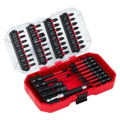 VEVOR Screwdriver Bit Set, 45-Piece, Magnetic Phillips, Slotted, Square, Torx Bit, Hex Nut Sockets, Extension Rod with Transparent Storage Case, High-Strength S2 Alloy Steel, Blackened Finish