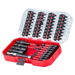 VEVOR Screwdriver Bit Set, 45-Piece, Magnetic Phillips, Slotted, Square, Torx Bit, Hex Nut Sockets, Extension Rod with Transparent Storage Case, High-Strength S2 Alloy Steel, Blackened Finish