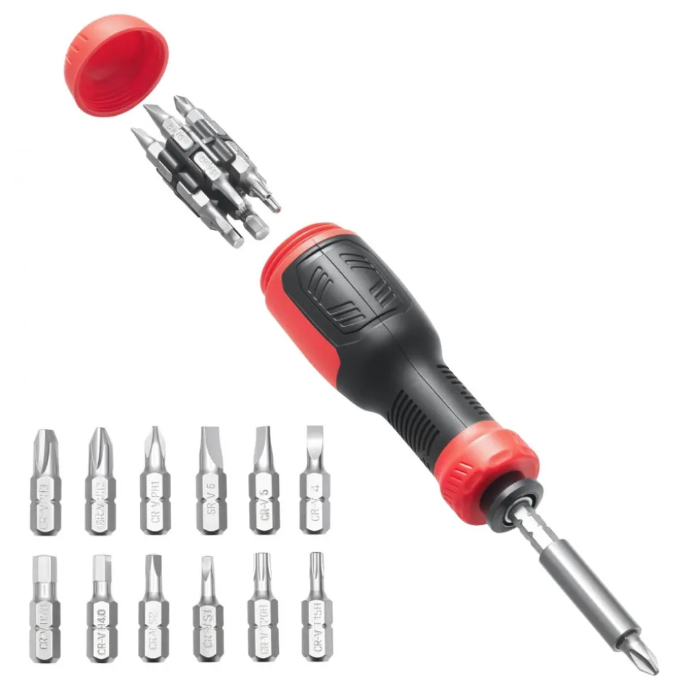 VEVOR Screwdriver Set, 13 in 1 Magnetic Multi Bit Mini Nut Driver Set, Phillips, Flat Head, Torx, Square Bits for Men, Manual Precision Repair Tool Kit for Sockets, Furniture, Home Appliances, Cars