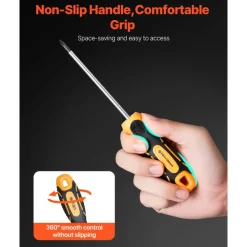 VEVOR Screwdriver Set, 12-Piece Hand Tools Set with Magnetic Tips, Includes 5 Phillips and 5 Flat Head Bits, Z-Type Bit, Professional Repair Tool Kit for Sockets, Furniture, Home Appliances, Bicycles