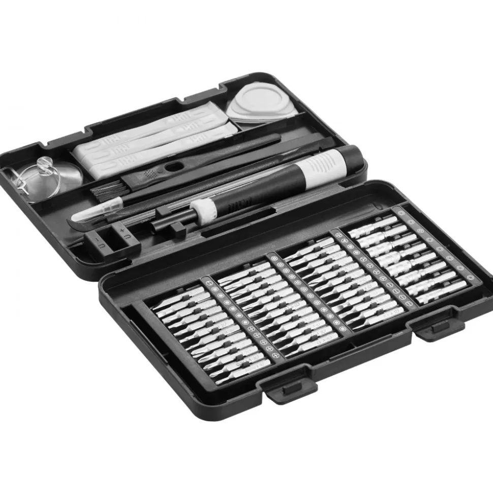 VEVOR Screwdriver Set, 59-Piece Small Precision Screwdriver Set with Phillips, Flat Head, Torx, Pentalobe Bits, Tweezer for Men, Mini Cleaning Repair Tool Kit for iPhone, MacBook, Laptop, Computer