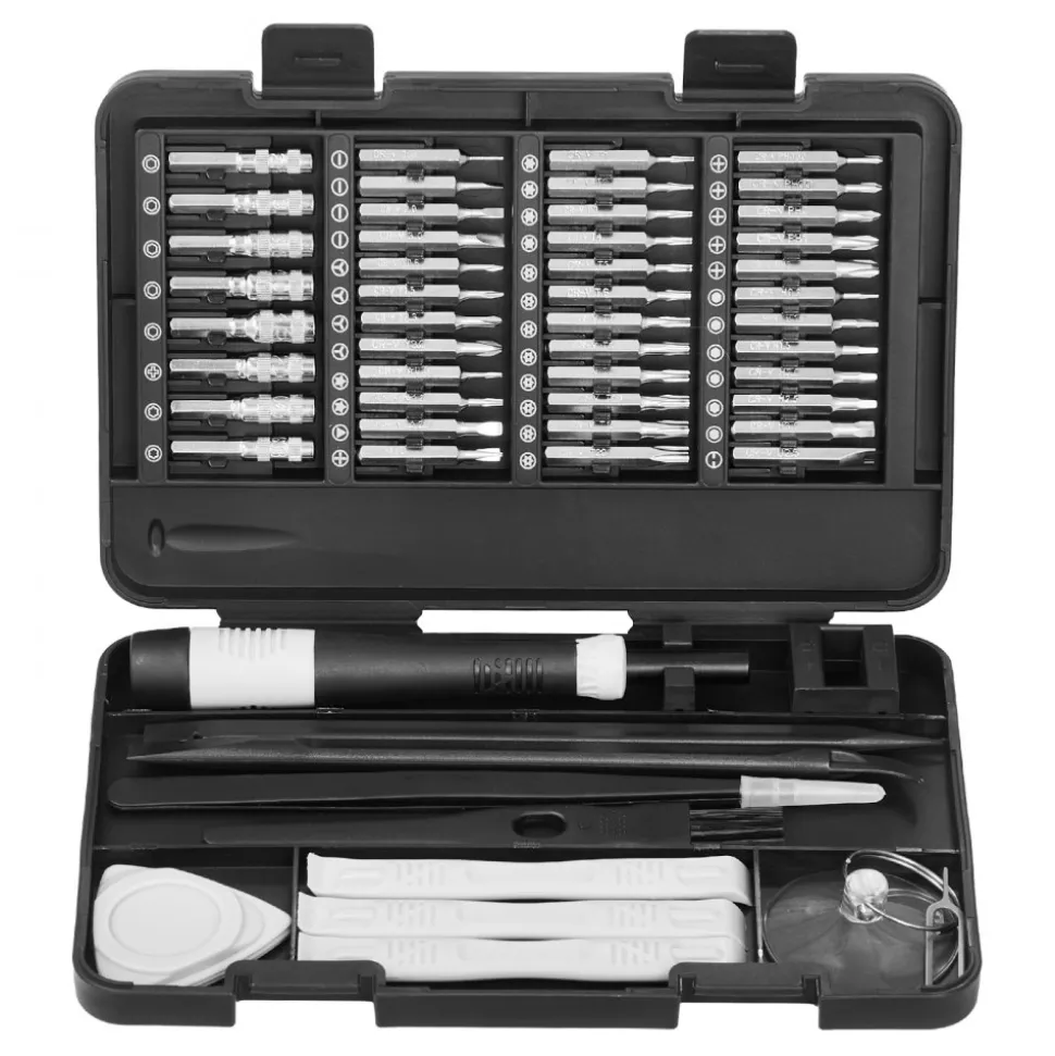 VEVOR Screwdriver Set, 59-Piece Small Precision Screwdriver Set with Phillips, Flat Head, Torx, Pentalobe Bits, Tweezer for Men, Mini Cleaning Repair Tool Kit for iPhone, MacBook, Laptop, Computer