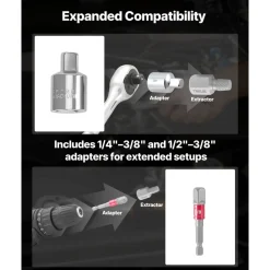 VEVOR Screw Extractor Set, 27 Pieces Hex Head Multi-Spline Easy Out Bolt Extractor Tool, with Adapters, Solid Storage Case, Cr-Mo Steel Stripped Bolt Remover for Removing Rounded, Broken Bolts, Screws