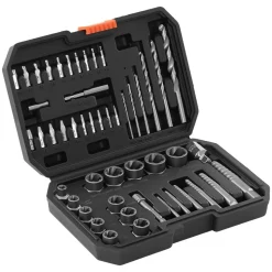 VEVOR Screw Extractor Set with Drill Bits, 49 Pieces, Easy Out Nut Bolt Extractors and Drill Bits, with Adapters, Solid Storage Case, Cr-Mo Steel for Removing Rounded, Broken, or Stripped Fasteners