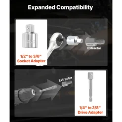 VEVOR Screw Extractor Set with Drill Bits, 65 Pieces, Easy Out Nut Bolt Extractors and Drill Bits, with Adapters, Solid Storage Case, Cr-Mo Steel for Removing Rounded, Broken, or Stripped Fasteners