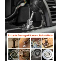 VEVOR Screw Extractor Set with Drill Bits, 65 Pieces, Easy Out Nut Bolt Extractors and Drill Bits, with Adapters, Solid Storage Case, Cr-Mo Steel for Removing Rounded, Broken, or Stripped Fasteners