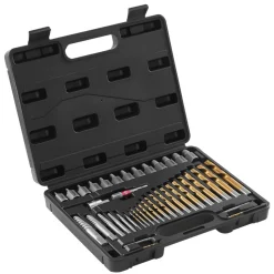 VEVOR Screw Extractor Set with Drill Bits, 41 Pieces, Easy Out Bolt Extractors and Drill Bits, with Adapters, Solid Storage Case, Cr-Mo Steel for Removing Rounded, Broken, or Stripped Bolts, Screws
