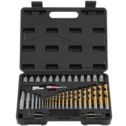 VEVOR Screw Extractor Set with Drill Bits, 41 Pieces, Easy Out Bolt Extractors and Drill Bits, with Adapters, Solid Storage Case, Cr-Mo Steel for Removing Rounded, Broken, or Stripped Bolts, Screws