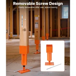 VEVOR Screw Jack Post, 4" x 4", 13.2"-18.7" Height Range, 24700 lbs Max Load Capacity, Adjustable Shore Jack, Temporary House Jack Pole for Home Leveling, Lifting Floor Crawlspace Basement Shore Beam