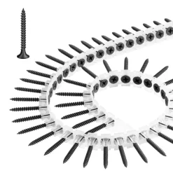 VEVOR Screws, #6 x 1-1/4 inch Length Drywall to Wood Collated Screw, All Purpose High-Hardness Alloy Steel Self Drilling Drywall Screws, for Home DIY, Space Renovation(1000 per Box)