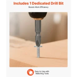 VEVOR Screws, #8 x 3/4 inch Length Self Drilling Drywall to Wood Screw, All Purpose High-Hardness Stainless Steel Wall Anchors with a Phillips Drill Bit, Cross Slot for Home Renovation(300 per Box)