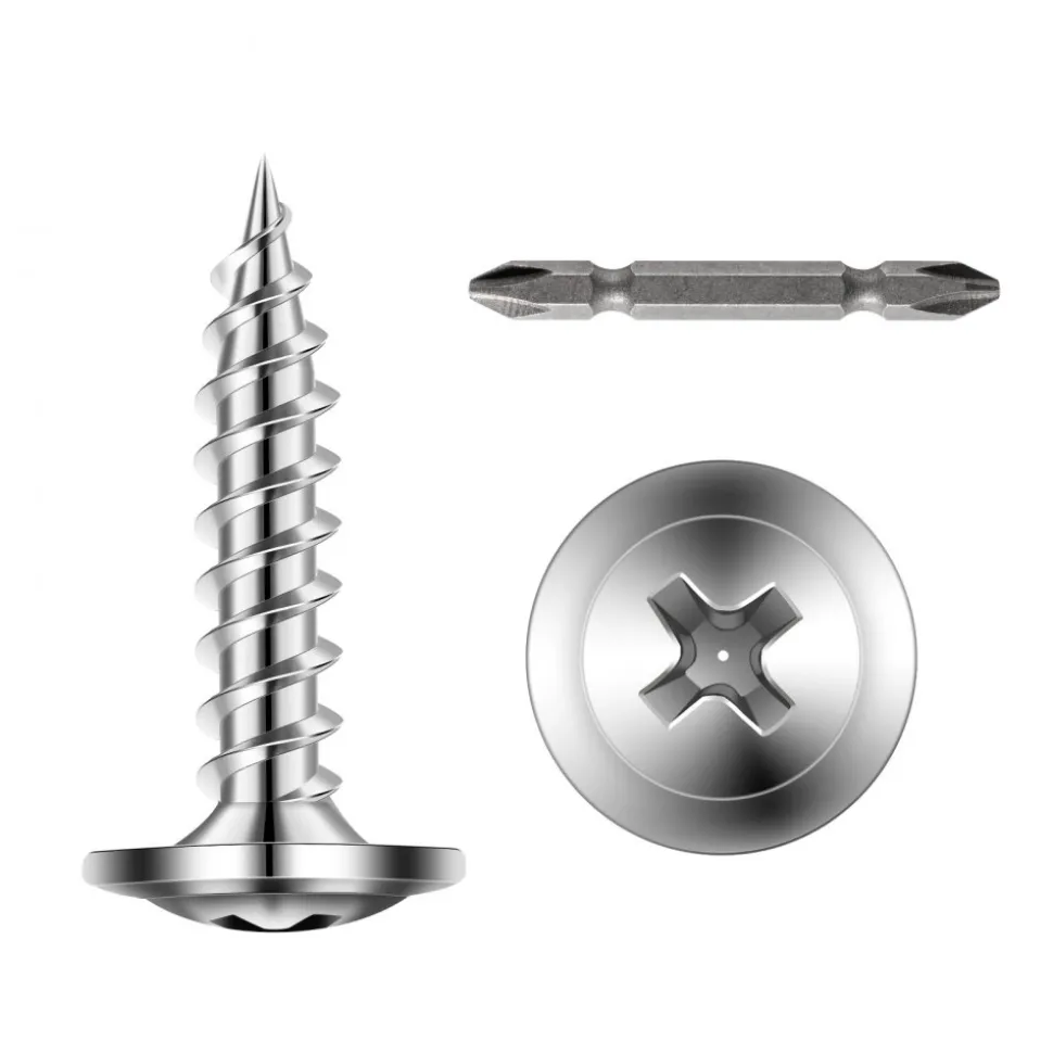 VEVOR Screws, #8 x 3/4 inch Length Self Drilling Drywall to Wood Screw, All Purpose High-Hardness Stainless Steel Wall Anchors with a Phillips Drill Bit, Cross Slot for Home Renovation(300 per Box)