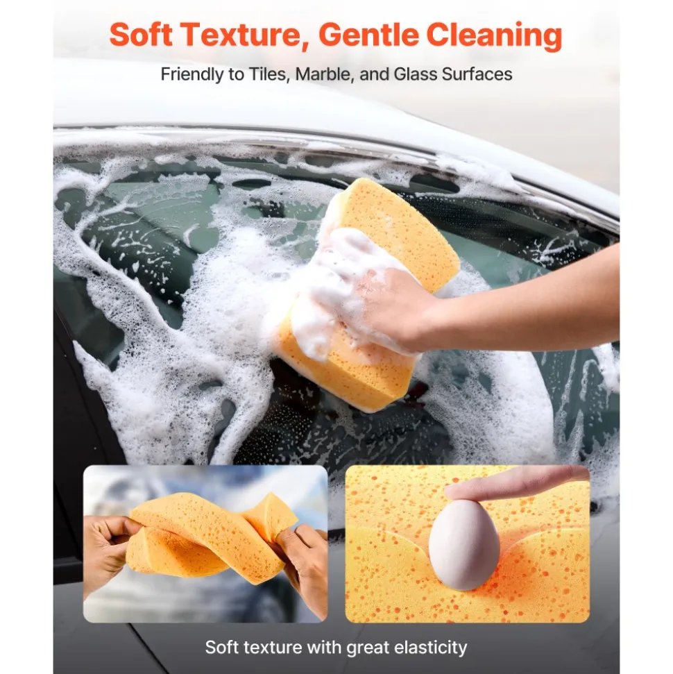 VEVOR Scrub Sponge, 6-Pack Non-Scratch Cleaning Sponges for Home, Bathroom & More, Zero Scratch Dish Scrubber, Large Household Scrubbing Sponges, Friendly to Tiles, Marble, Glass and Other Surfaces