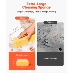 VEVOR Scrub Sponge, 6-Pack Non-Scratch Cleaning Sponges for Home, Bathroom & More, Zero Scratch Dish Scrubber, Large Household Scrubbing Sponges, Friendly to Tiles, Marble, Glass and Other Surfaces
